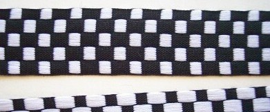 Black/White Check 7/8" Jacquard