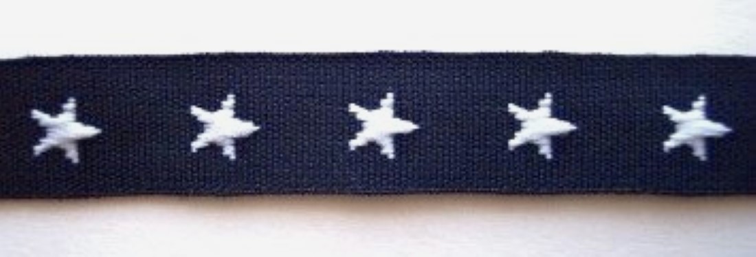 Navy/White Stars 1/2" Jacquard