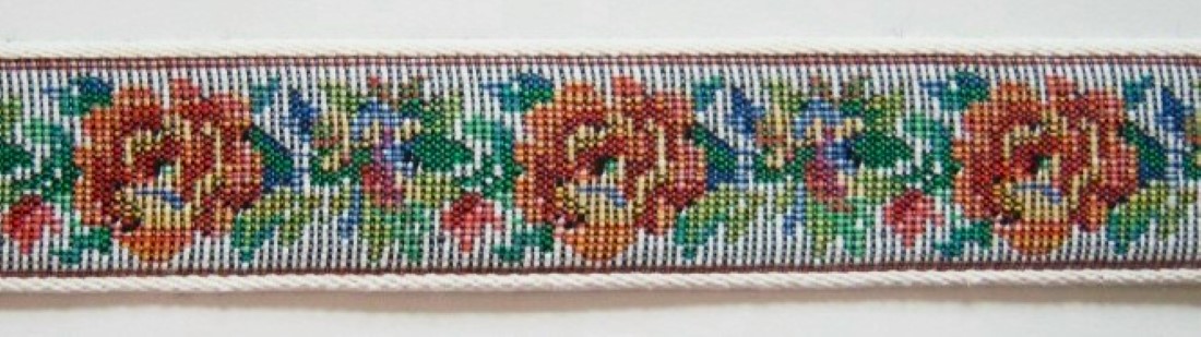 White Cotton Tapestry 1" Webbing