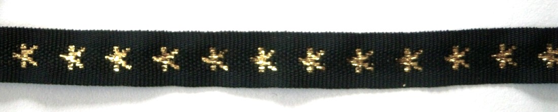 Black/Gold Stars 3/8" Ribbon