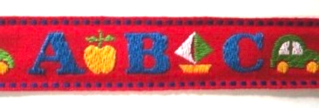 Red/Copen 1 1/8 Inch Jacquard