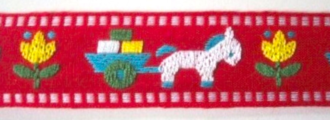 Red/White 1 1/8 Inch Pony/Cart