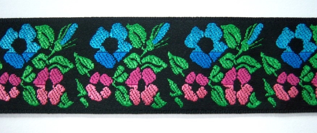 Black/Turquoise&sol 1 5/16 Inch Jacquard