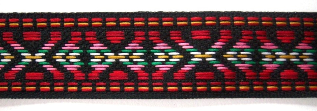 Black/Wine 1 5/16 Inch Jacquard