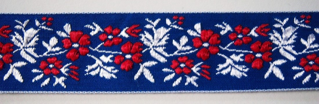 Royal/Red 1 1/8 Inch Jacquard