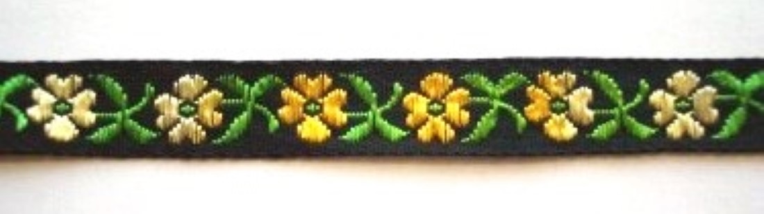 Black/Lemon 1/2" Jacquard
