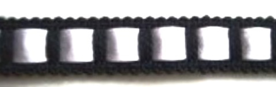 Black/White Satin 7/16" Braid