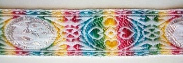 White Multi/Silver Dots 1 1/8" Jacquard