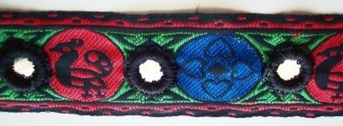 Red/Black 1 1/4" Jacquard