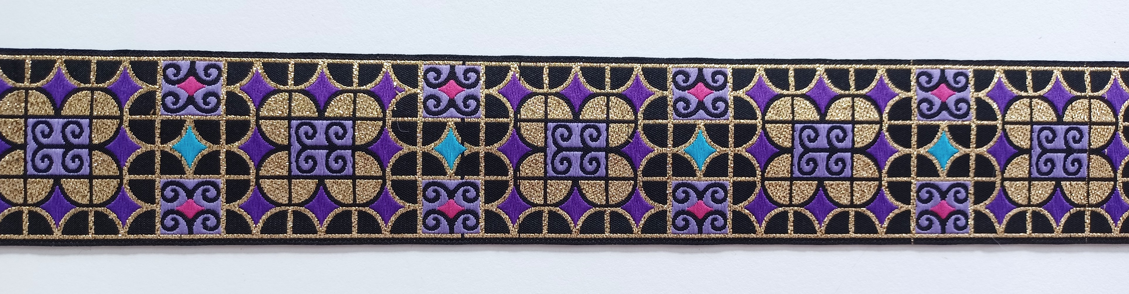 Black/Purple/Gold 1 3/4" Jacquard