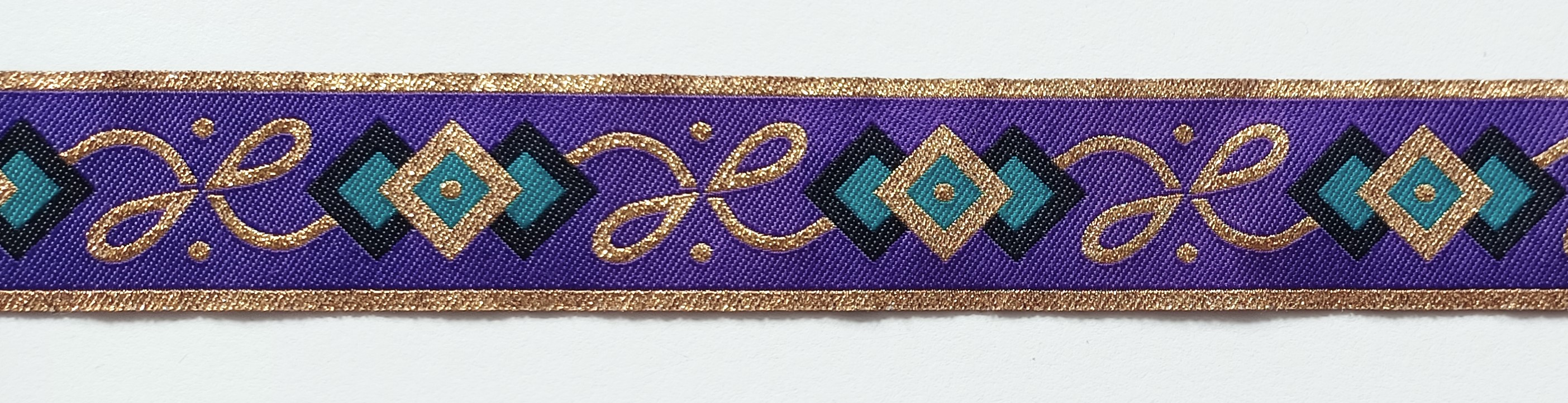 Purple/Gold 1 1/4" Jacquard
