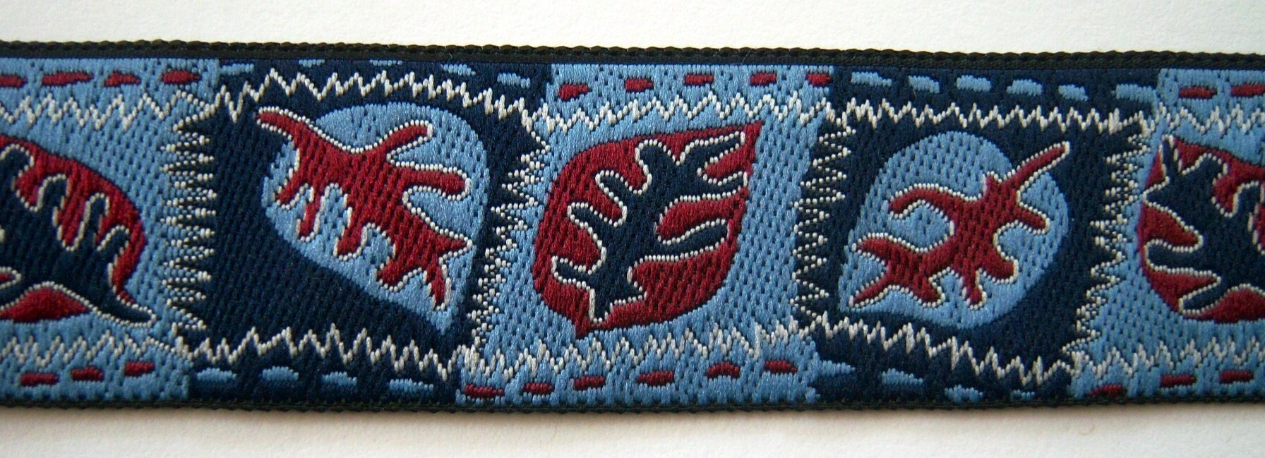 Copen/Navy/Wine 1 1/8 Inch Jacquard