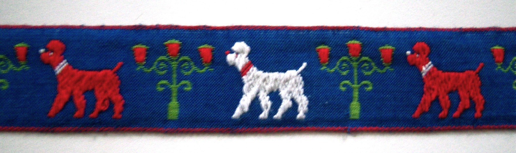 Royal/Red Poodles Jacquard