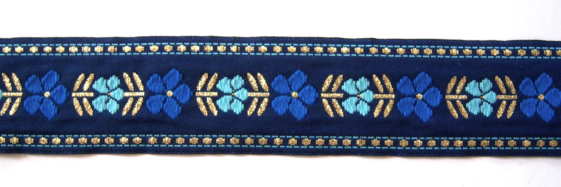 Navy/Royal/Gold 1 1/2" Jacquard