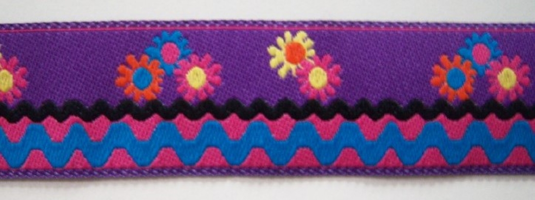 Grape/Hot Pink 1 5/16 Inch Jacquard