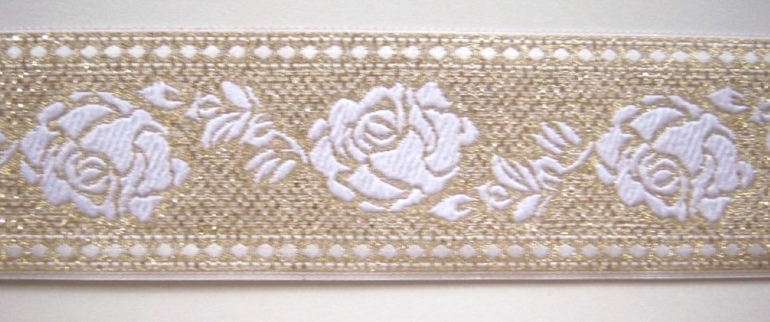 White/Gold 1 5/8" Jacquard