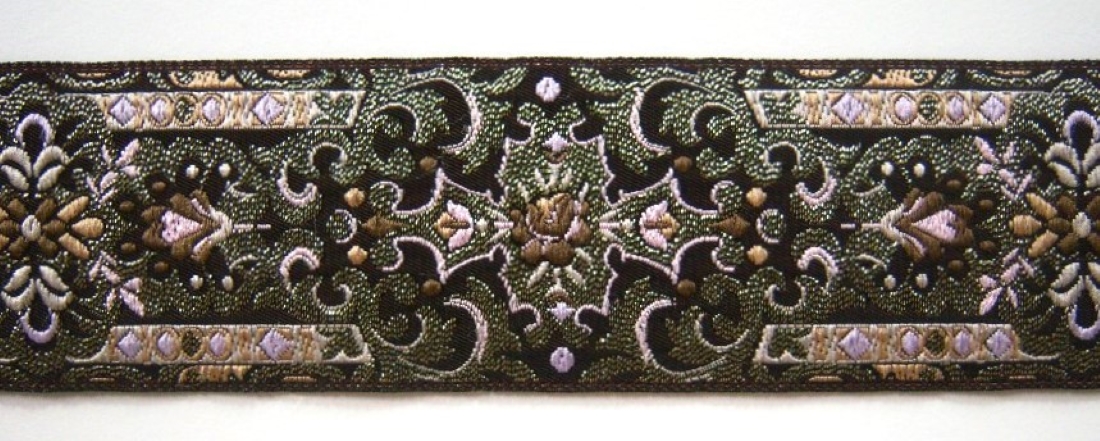 Black/Taupe/Gold 1 3/4" Jacquard
