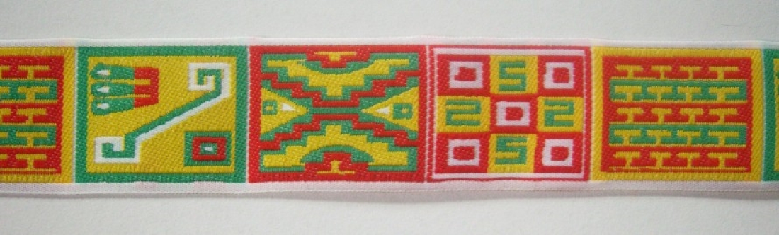 Red/Yellow 1 1/8 Inch Jacquard