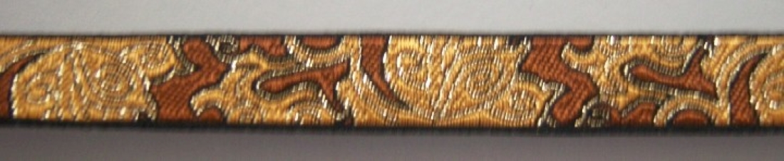 Nutmeg/Silver/Gold 1/2" Jacquard