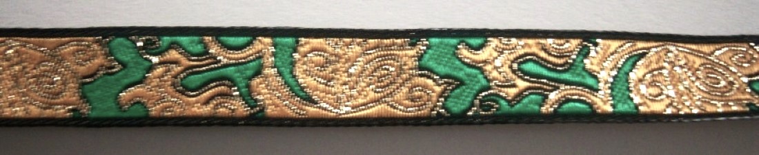 Emerald/Gold 1/2" Jacquard