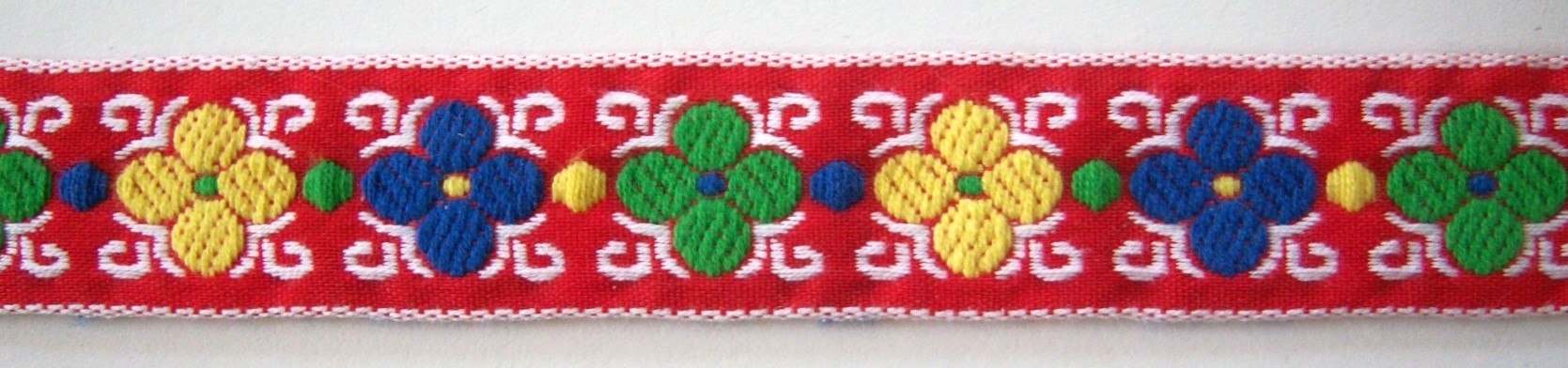 Red/White/Yellow 7/8 Inch Jacquard