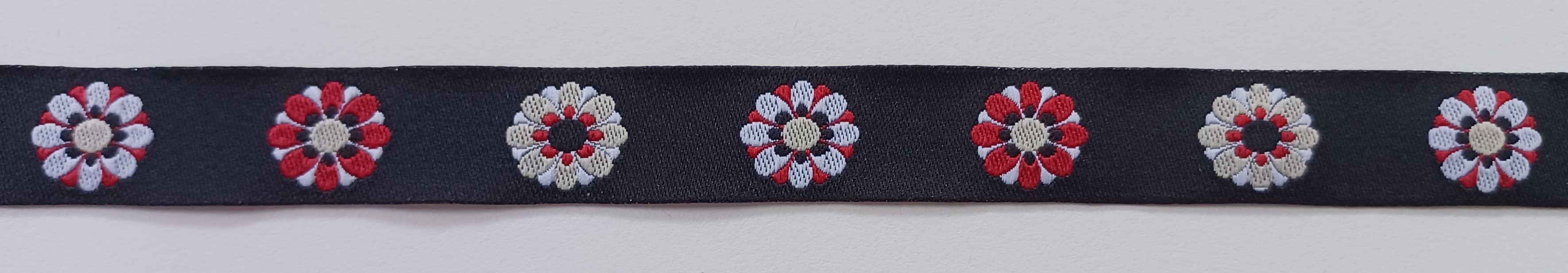 Black/White 9/16 Inch Jacquard