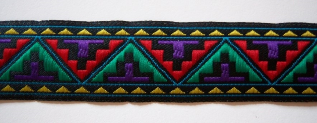 Multicolor 1 Inch Zig Zag Jacquard