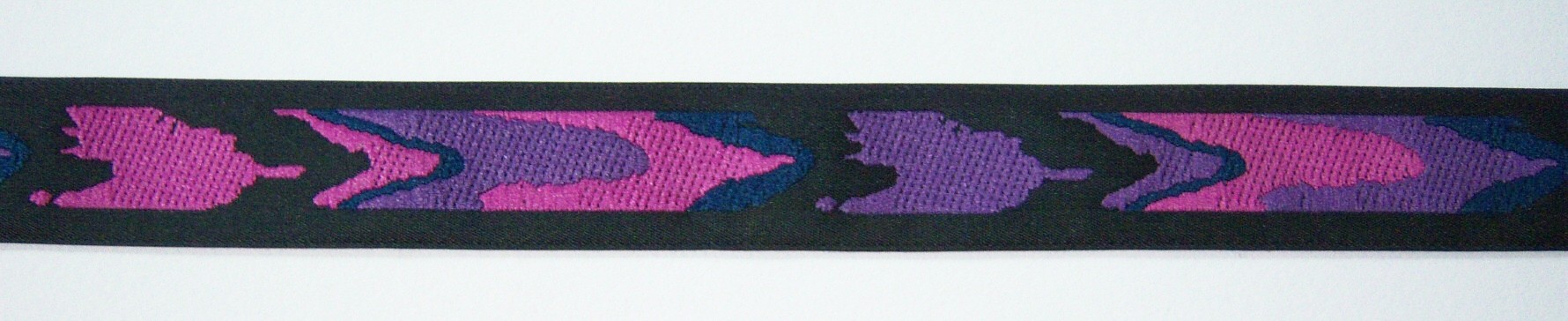 Black/Rasberry 13/16 Inch Jacquard