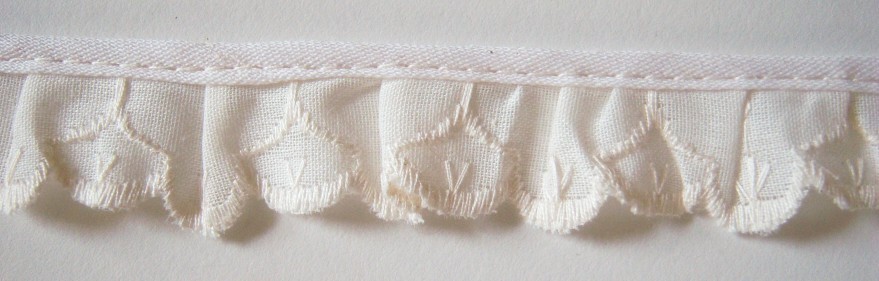 Ivory Ruffled 7/8" Eyelet Lace