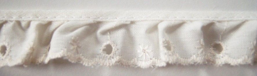 Lt Ivory 7/8" Gathered Eyelet