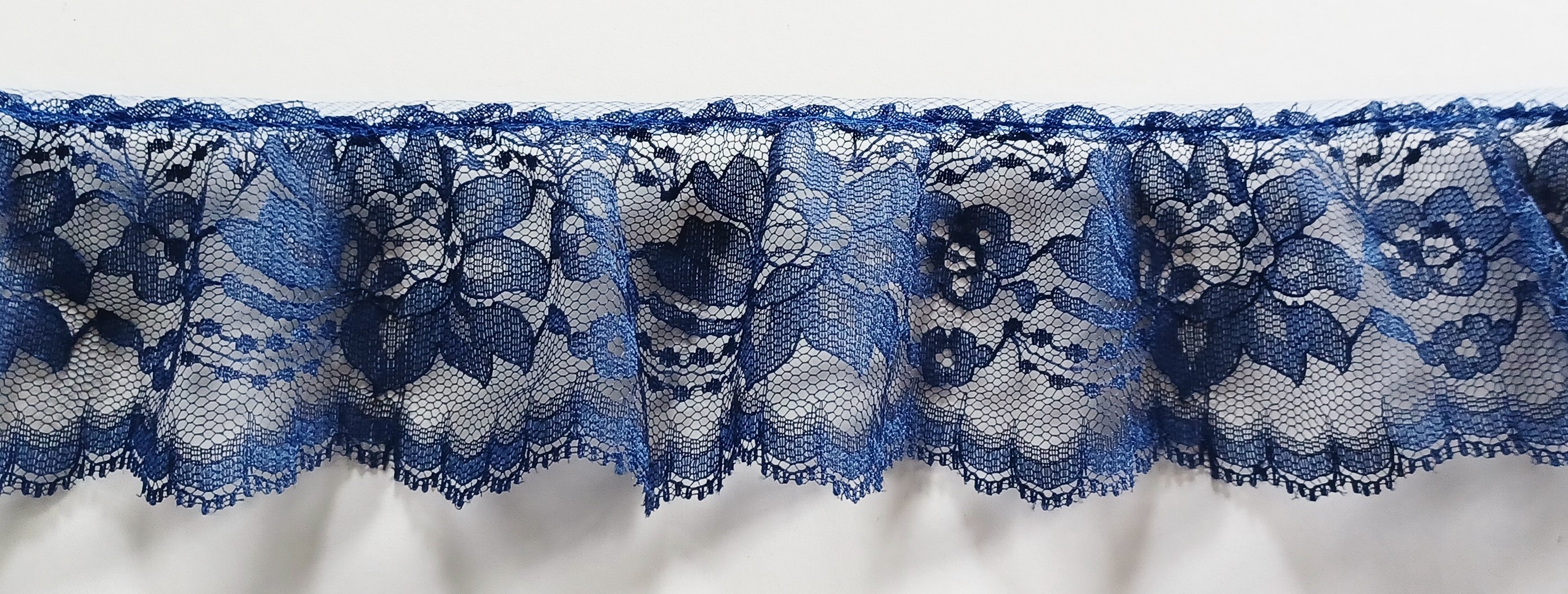 Navy 3" Ruffled Lace