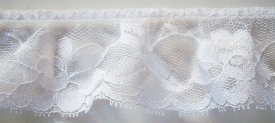 White 2 1/4" Gathered Lace