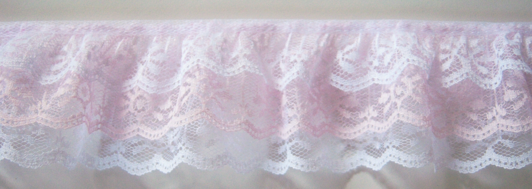 White/Pink/White Triple Lace