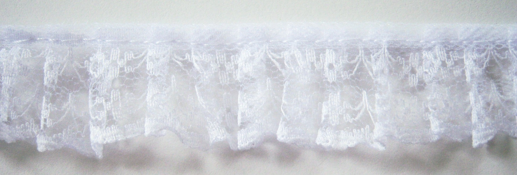 White 1" Ruffled Lace