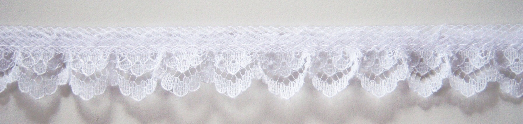 White 3/4" Ruffled Lace