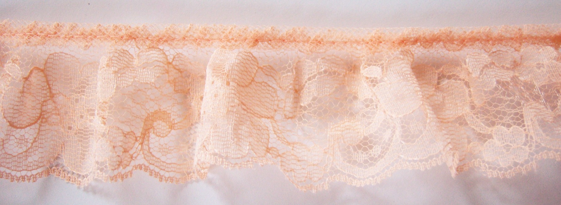 Peach 1 3/4" Ruffled Lace