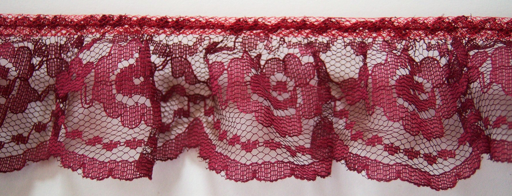 Burgundy 2" Ruffled Lace