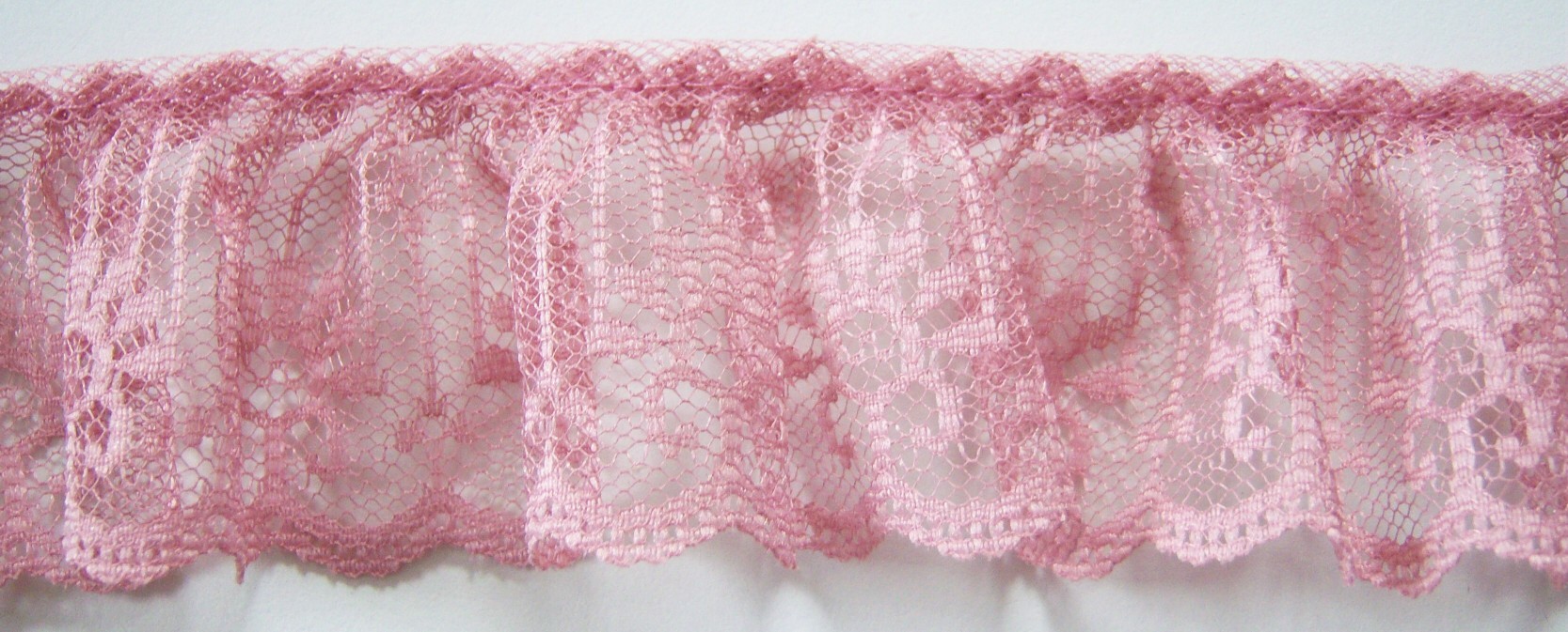 Dusty Rose 1 3/4" Ruffled Lace