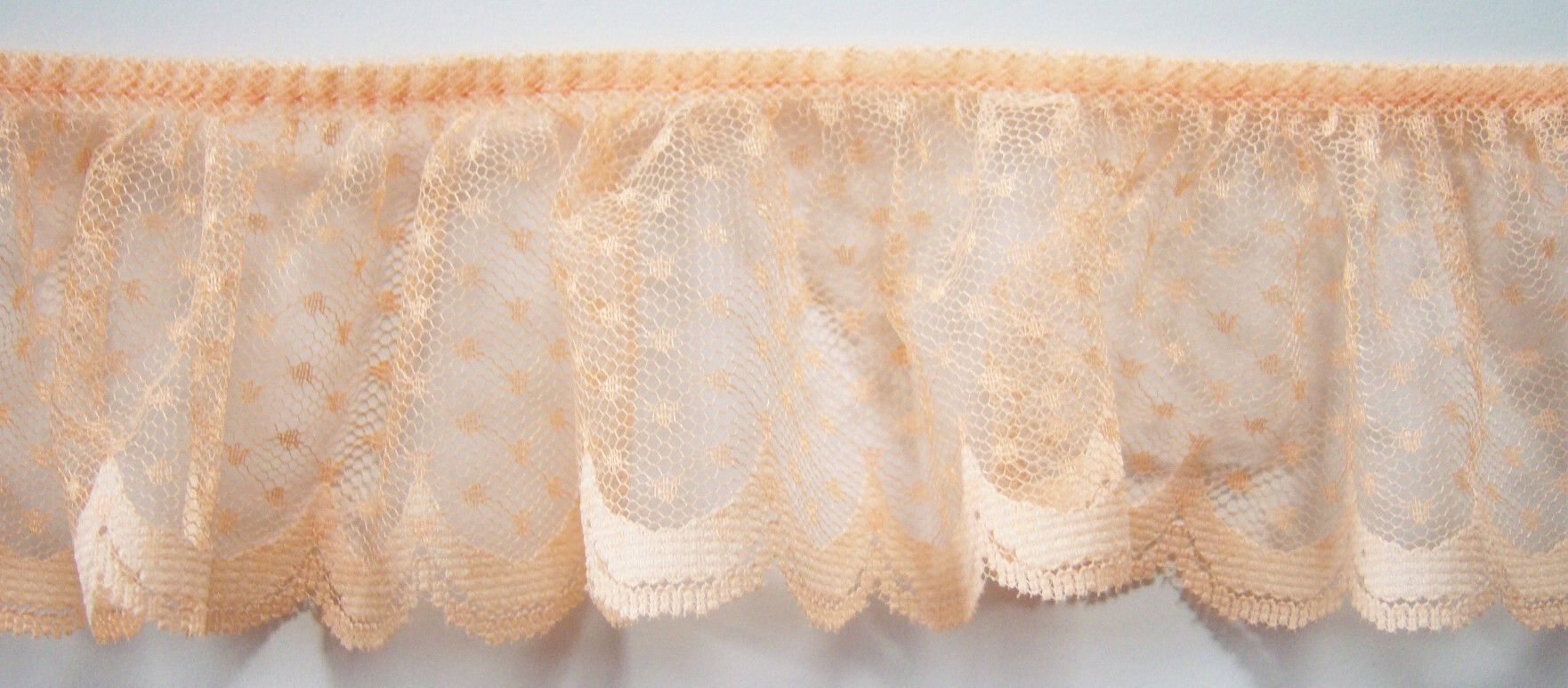 Peach 2 3/4" Ruffled Lace