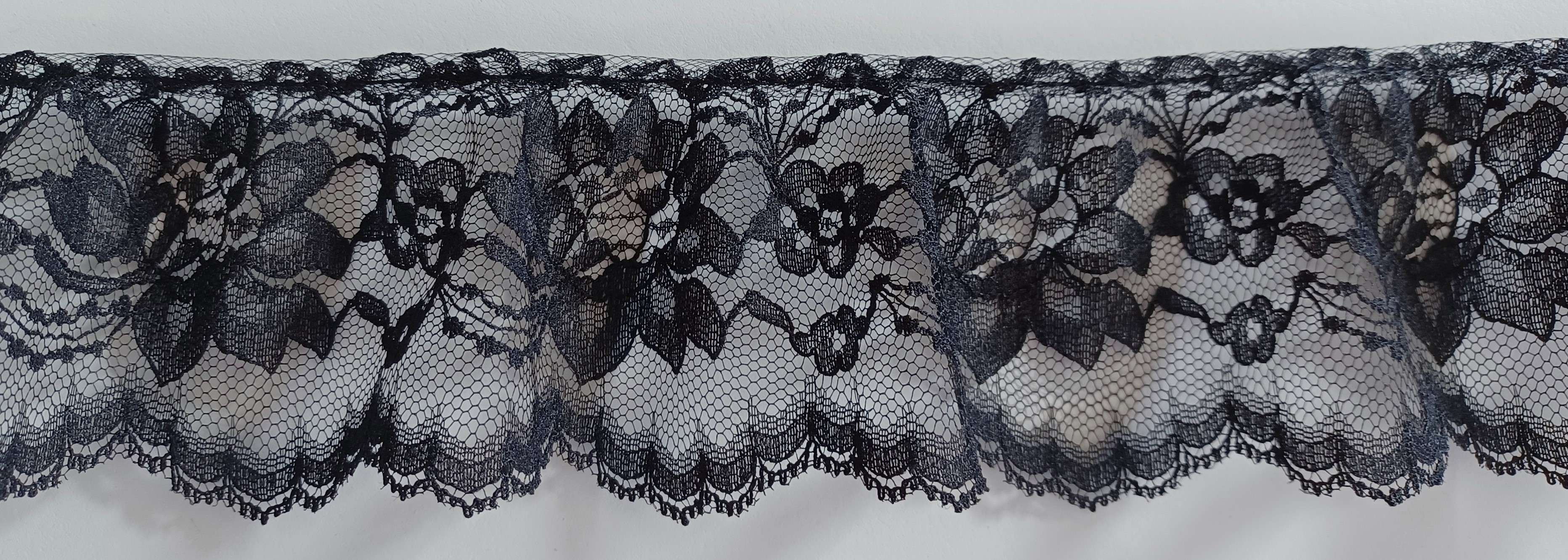Black 3" Ruffled Lace