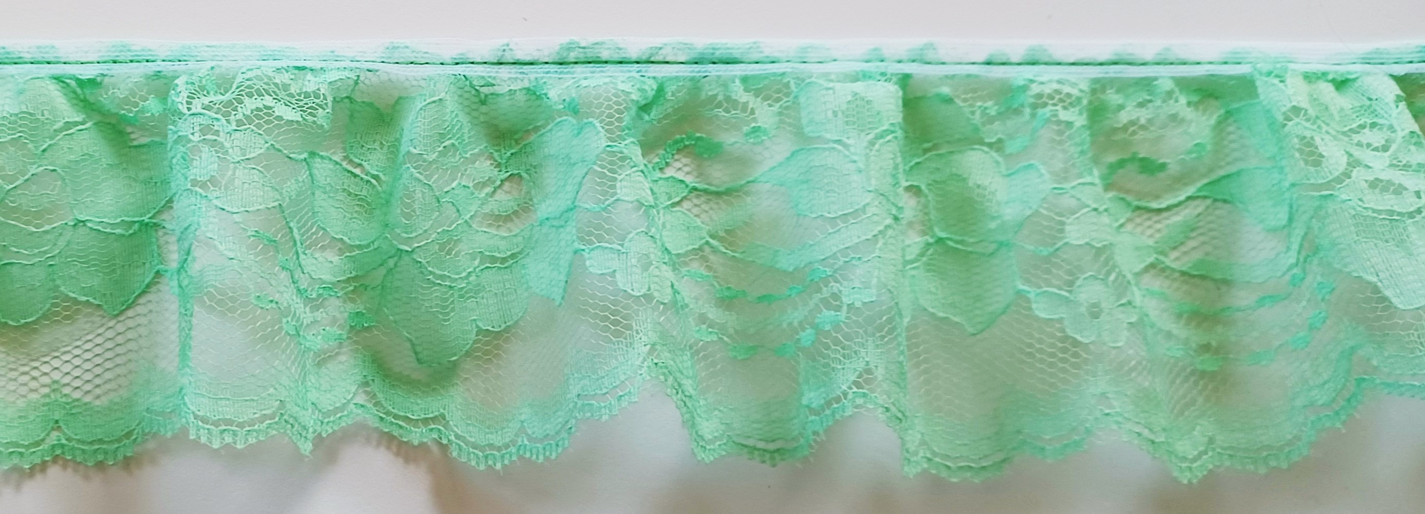 Light Green 3" Ruffled Lace
