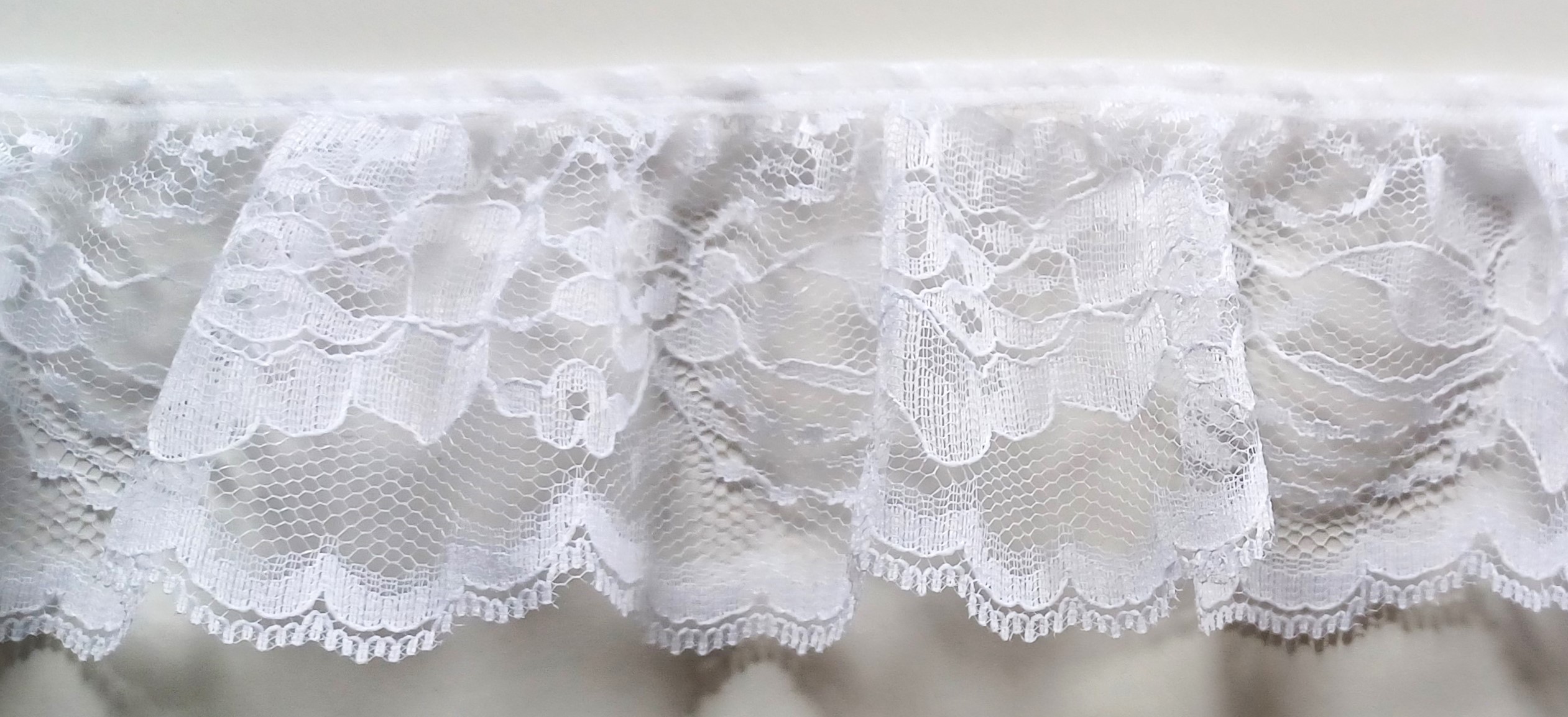 White 3" Ruffled Lace