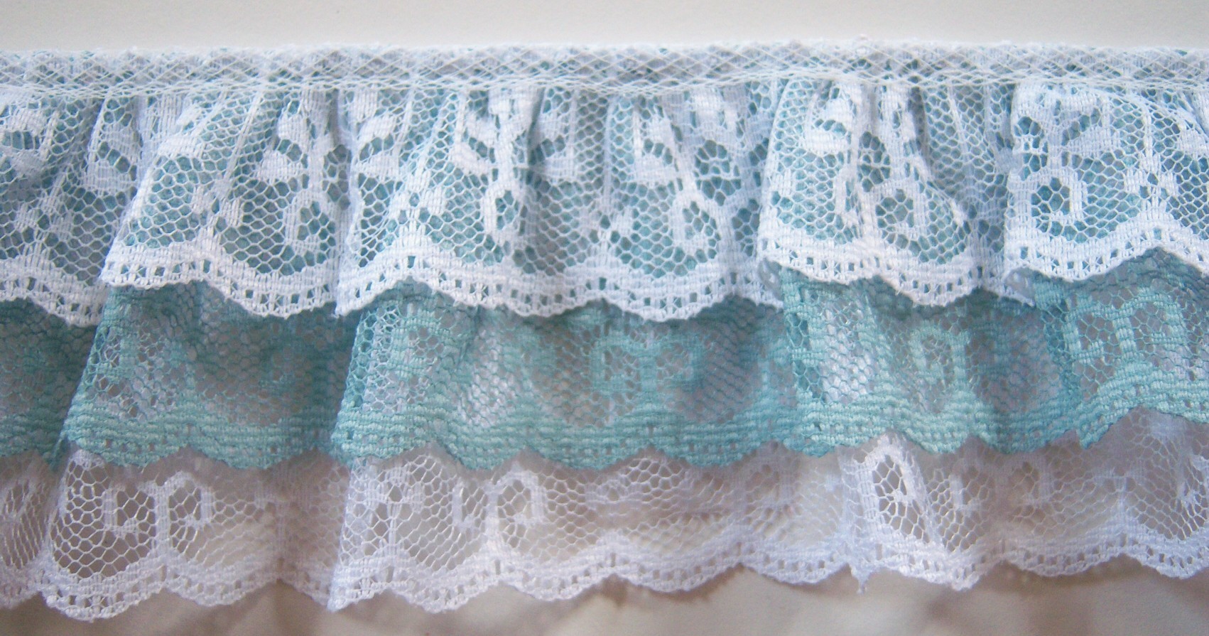 White/Blue/White Triple Lace