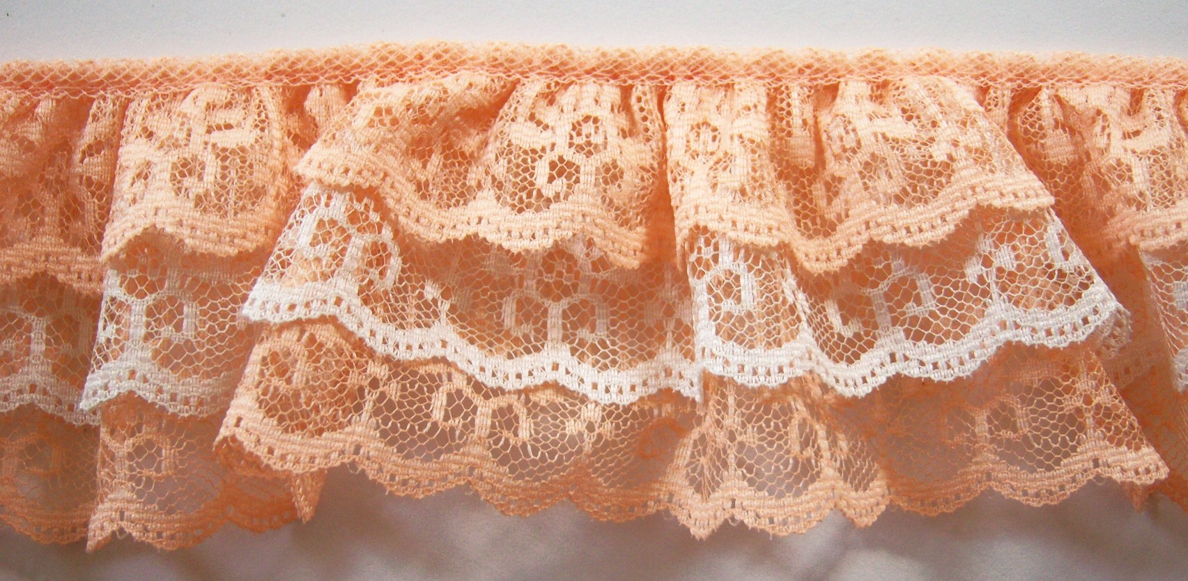 Peach/Ivory/Peach Triple Lace