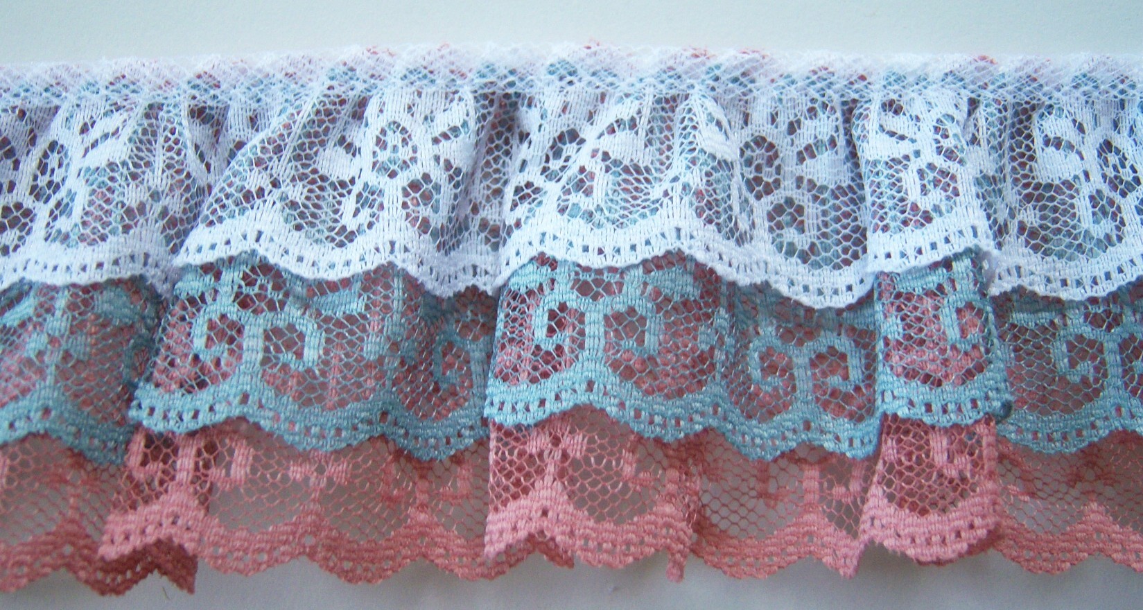 White/Blue/Rose Triple Lace