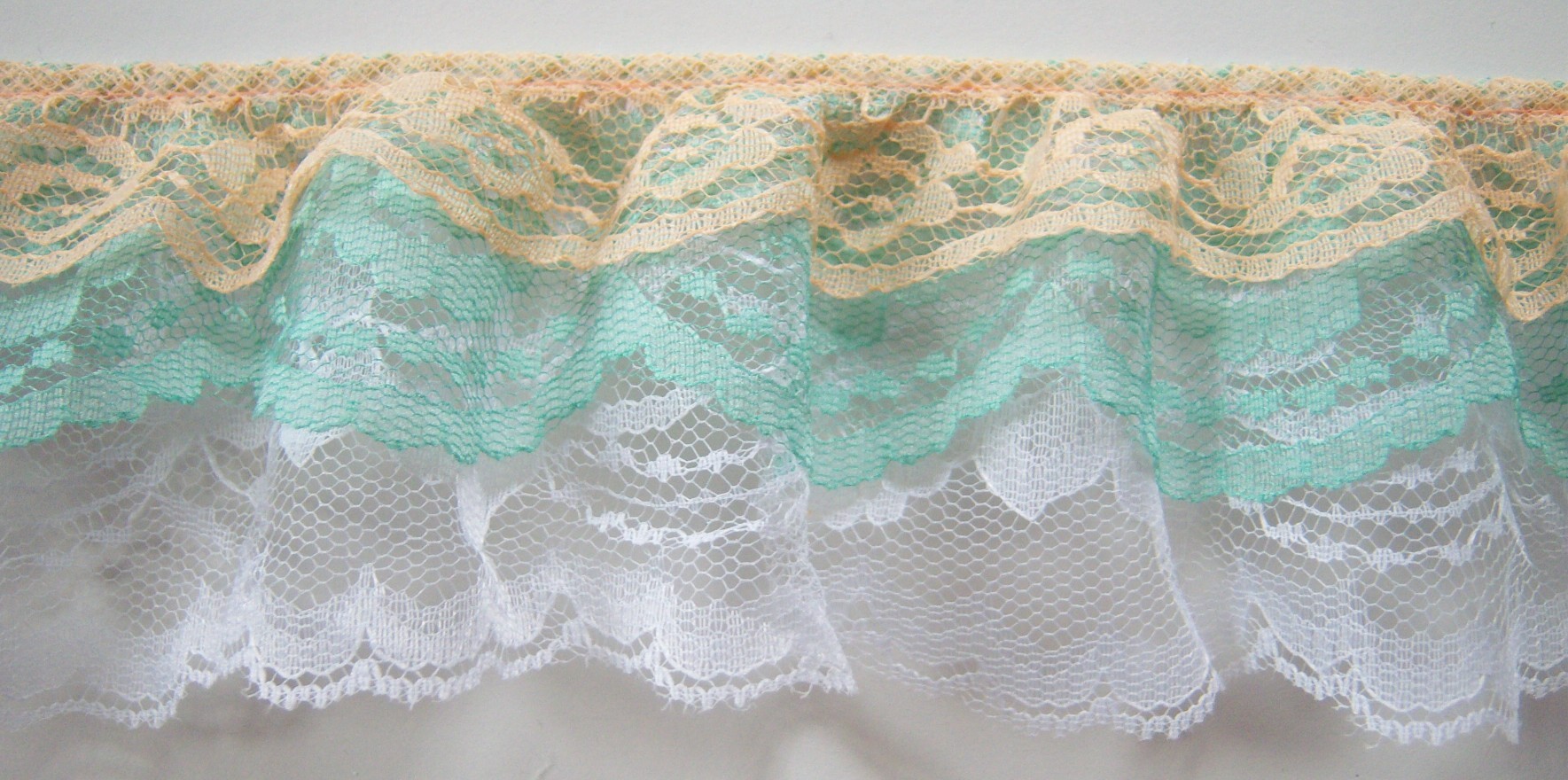 Lt Peach/Mint/White Triple Lace