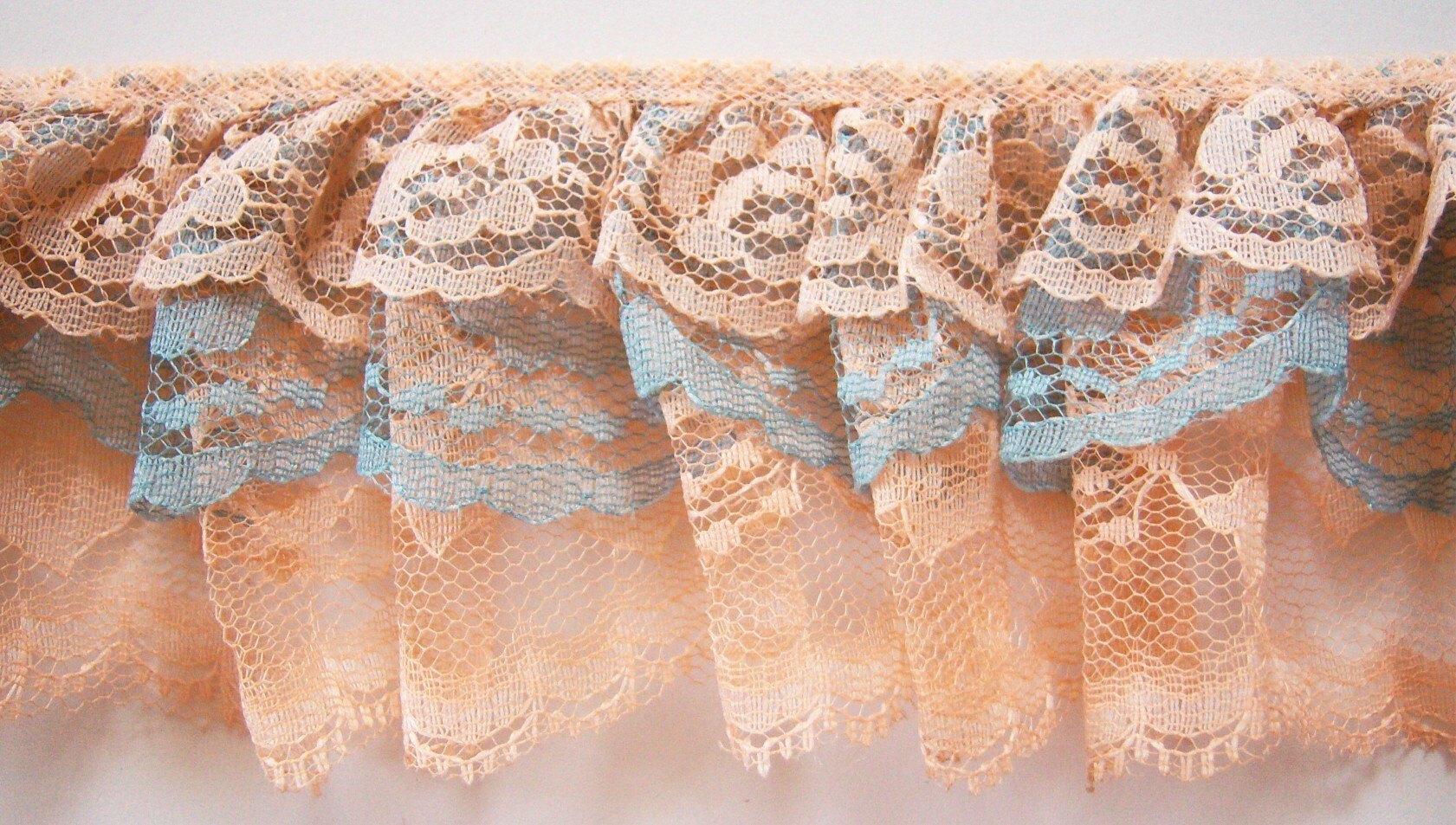 Peach/Country Blue/Peach Triple Lace