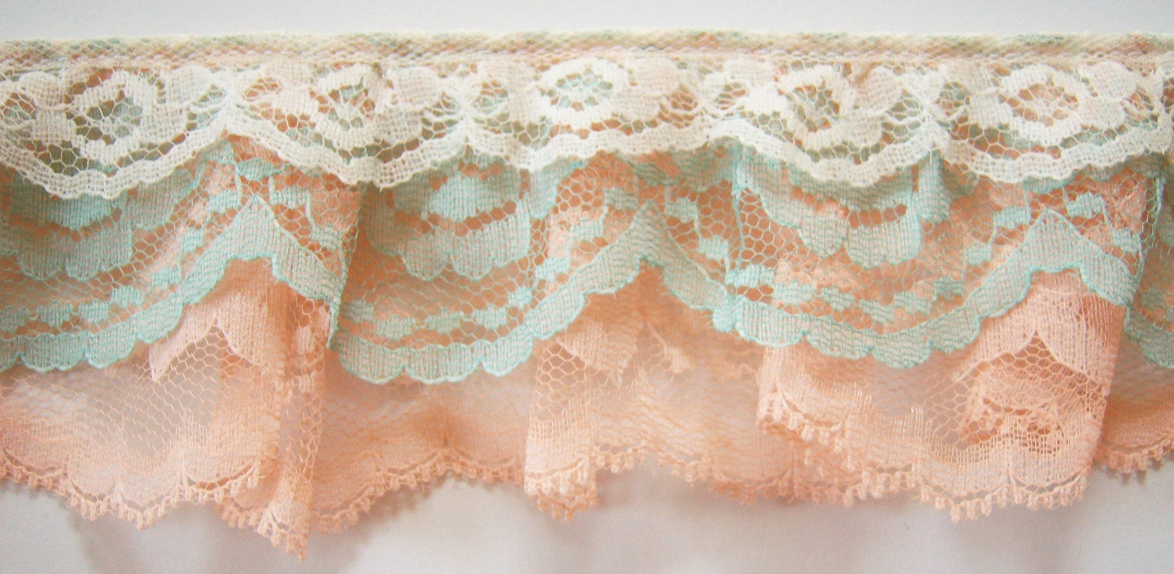 Eggshell/Mint/Peach Triple Lace