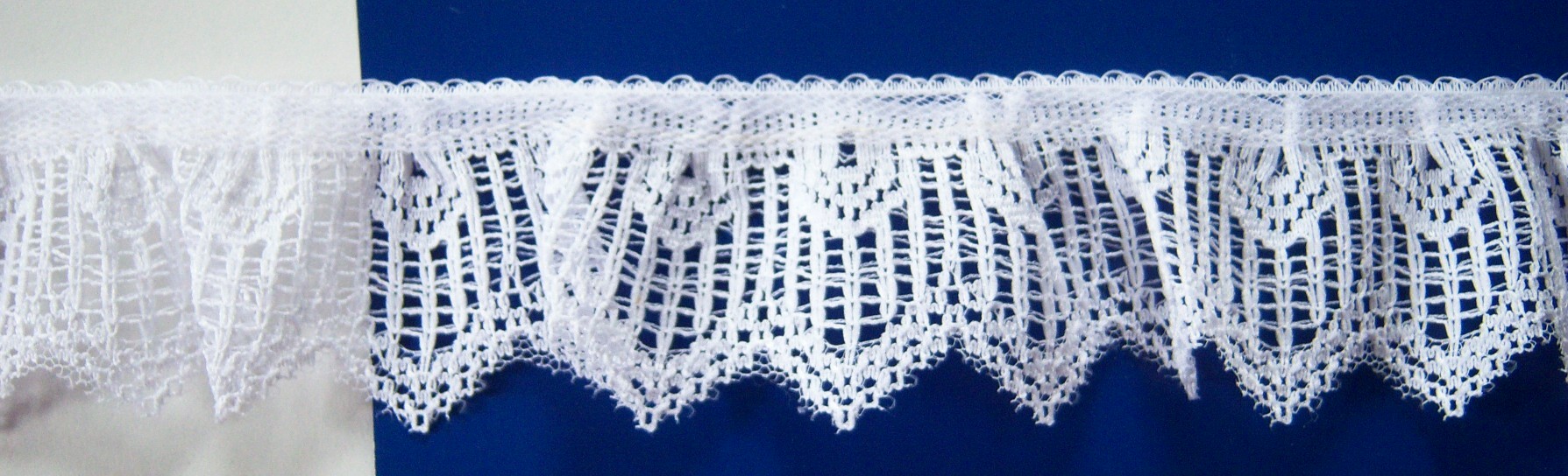 White 1 3/4" Ruffled Lace