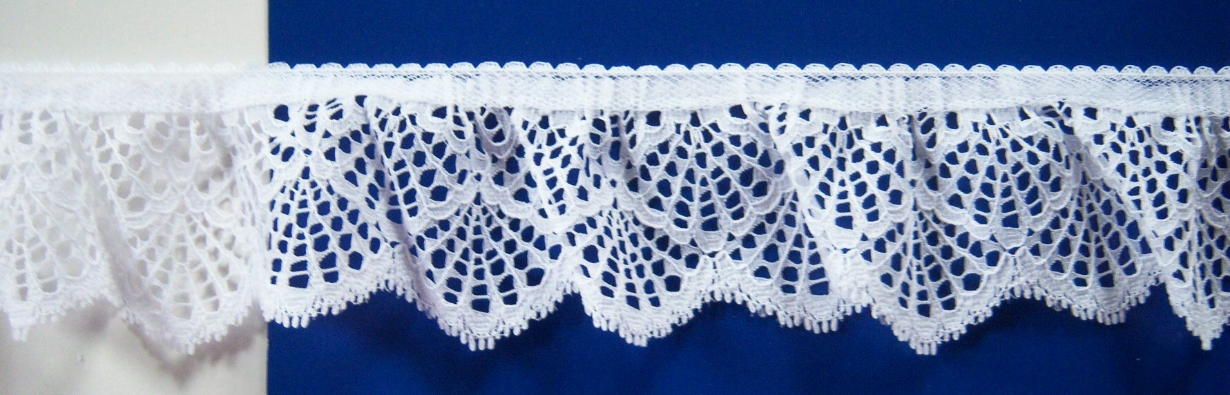 White 2 1/4" Ruffled Lace